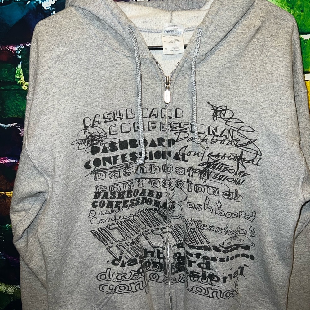 Dashboard confessional unisex size M zip up hoodie